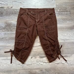 Brown Women's Cropped Cargo Pants